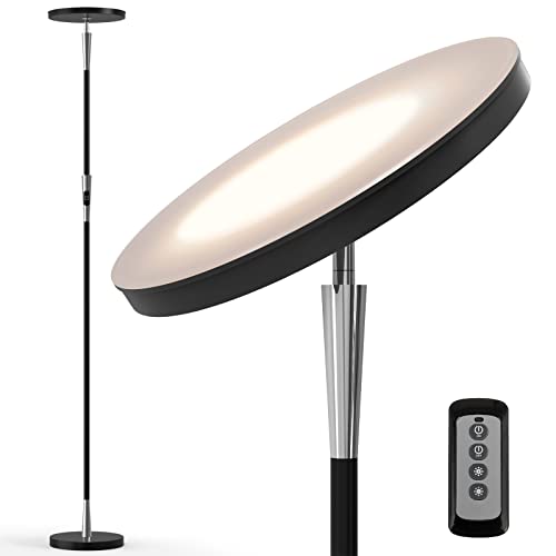 JOOFO Floor Lamp,30W/2400LM Sky LED Modern Torchiere 3 Color Temperatures Super Bright Floor Lamps-Tall Standing Pole Light with Remote & Touch Control for Living Room,Bed Room,Office (Black-Nickel) JOOFO Floor Lamp,30W/2400LM Sky LED Modern Torchiere 3 Color Temperatures Super Bright Floor Lamps-Tall Standing Pole Light with Remote & Touch Control for Living Room,Bed Room,Office (Black-Nickel)