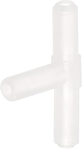 Miniatura 4 de uxcell 48 conectores de válvula de aire de acuario, tubo en línea de plástico de 316 pulgadas (0.193in) OD en forma de T, conector de tubería de