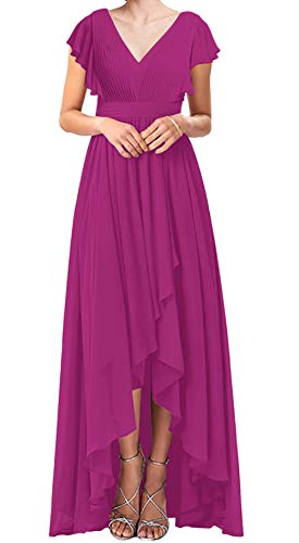 hot pink bridesmaid dresses long