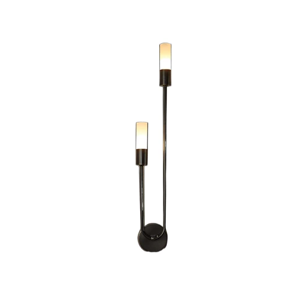 Renter Friendly 2-Lights Industrial Wall Light Fixtures Indoor Black Mid Century Wall Sconce Gold Vanity Wall Lamp Long Linear Antique Brass Wall Mount Lamp For Living Room Bathroom(Dark,Left)
