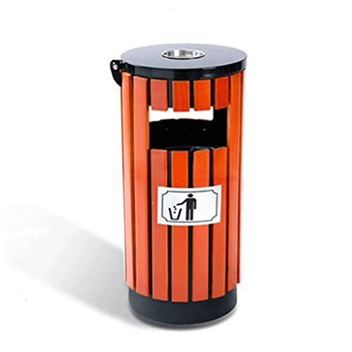 Outdoor Mülltonnen Abfalleimer Holz Müll mit Deckel, Behälter mit Aschenbecher, kommerziellen Müllcontainern, in Cafés, Campus und Parks verwendet Abfall Recycling Outdoor Mülltonnen Abfalleimer Cover