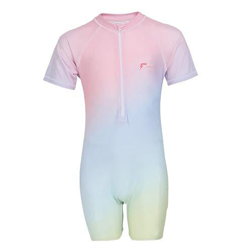 Image of FABSPORTS Kids Swimsuit Set Printed One-Piece Swimwear for Boys & Girls, Half Sleeve Bathing Suit, Comfortable Swimming Costume for Children, 2-12 Years