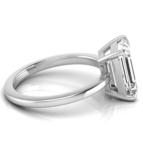 IGI Certified 3 Carat Emerald Lab Grown Diamond (F, VS2) 14K Gold Solitaire Promise Engagement Ring For Womens4