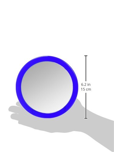 MSV Homexpert Magnifying mirror with suction cup in blue, Metal, 15 cm-6, 15L x 15W cm - Image 3