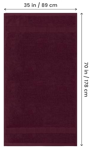 Utopia Towels - Premium Jumbo Bath Sheet (90 x 180 cm, 8 Pack) - 100% Ring Spun Cotton Highly Absorbent and Quick Dry Extra Large Bath Sheet - Super Soft Hotel Quality Towel (Burgundy)