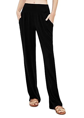 Urban CoCo Women's Comfy Yoga Pants Casual Wide Leg Sweatpants High Waist Stretch Trousers with Pockets3