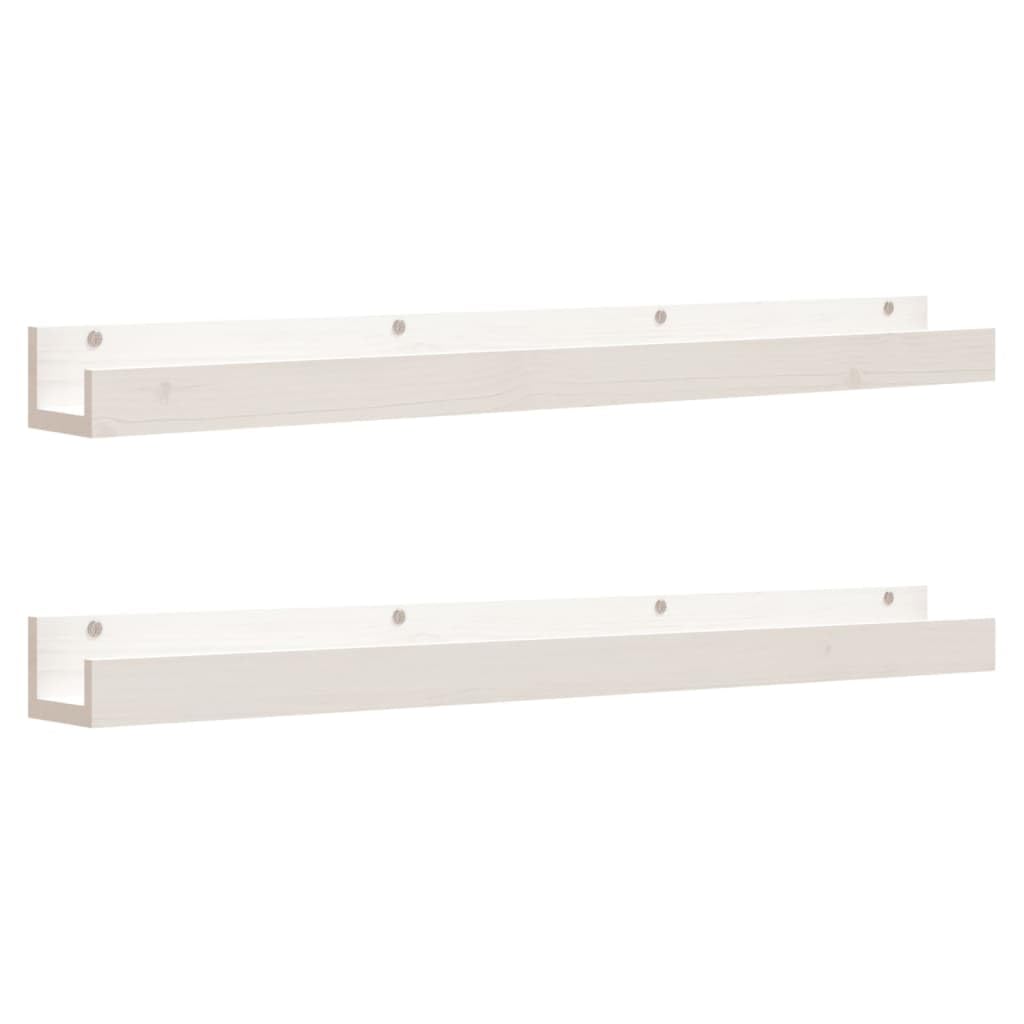Generico Mensole da Parete 2 pz Bianco 110x12x9cm Legno Massello di Pino,Mobili,Scaffalature,Scaffali e mensole per pareti,Bianco,5.18 kg,823595