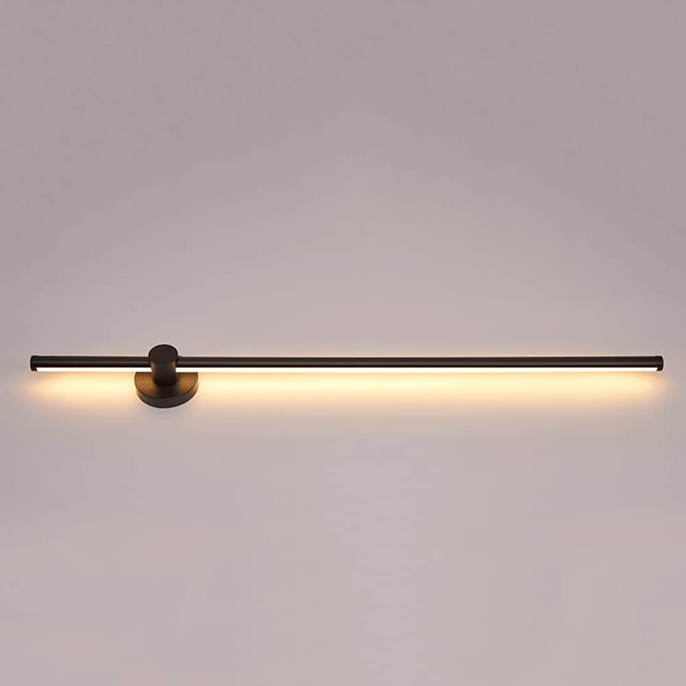 HXYSXHJUO Wall Lamp Ultra-Thin Flute Light, Metal Long Tube with White Silicone Lampshade, 330° Rotating Lighting Sconces, Black Linear Lights for Corridor, Bedside