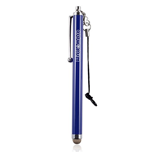 Wisdompro Stylus, 4.8 Inch Universal Microfiber Mesh Tip Stylus Pen with 2pcs Replacement Tips and Tether for Touch Screen DevicesDevices - Dark Blue