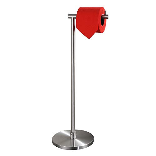 Jqk Toilet Paper Holder Stand Modern Bathroom Tissue Holder Free Standing Hold Mega Rolls 22 83 Inch Brushed Finish Round Base Tphs100 Bn Buy Online In El Salvador Jqk Products In El