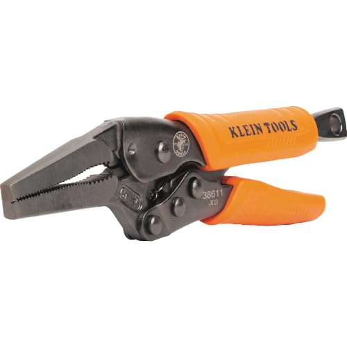 Image of Klein Tools 38611 Long Nose Locking Pliers with Quick Release Handles, Ideal for Tight Spaces, High Torque and Gripping Power, 6-Inch