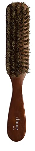 Diane Premium 100% Boar Bristle 2-Sided Club Brush for Men, Medium Firm Bristles for Thick, Curly or Coarse Hair, Mens Brush for Detangling, Smoothing, Wave Styles, Soft on Scalp, Restores Shine