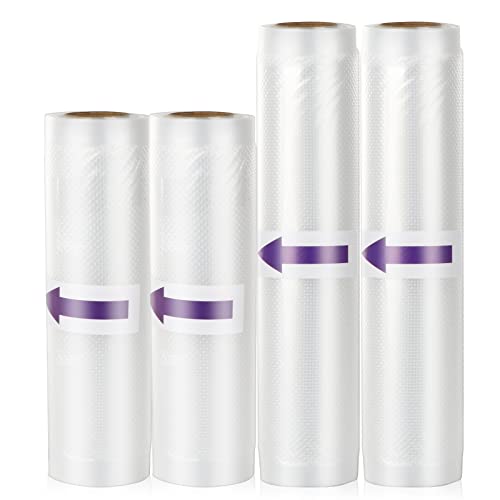 Sac Sous Vide Alimentaire,DLOPK rouleau sous vide alimentaire 2 Rolls 15 x 280cm et 2 Rolls 20 x 280cm,sachet sous vide alimentaire Compatible avec n'importe quelle scelleuse sous vide pour la maison