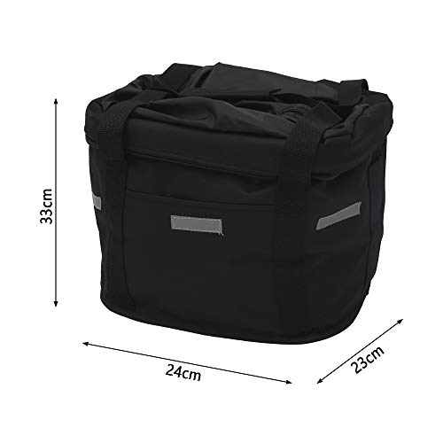 EATAN Fahrradkorb, Faltbar Fahrrad vorne Korb, mit Lenkeradapter und Kabellbinder,Abnehmbare Lenkerkorb Tasche für Kleiner Hund-Einkaufen-Reisen-Picknick, 34 x 24 x 8 cm