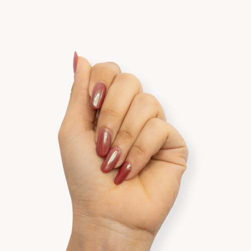 Image of HYUE Chrome Glazed Nail Paint - 9 shades | Magma | 8 ml | Dual-toned | Long-lasting Shine | Color-Shifting Pigments | One Stroke Coverage | Gel Finish | Salon-like Nails | No UV Damage
