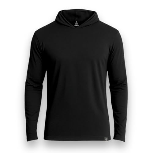 Salt of the Earth 100% Merino Wool Hoodie, Black, Long Sleeve, Odor Resistant, Breathable, Temperature Regulating (US, Alpha, Large, Regular, Regular)
