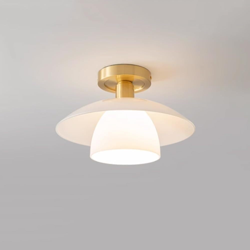 Modern Simplicity Brass Semi Flush Mount Ceiling Light Home Entryway Ceiling Lamp Modern Bathroom Ceiling Light Fixture Simplicity Balcony Hallway Close to Ceiling Light Fixtures