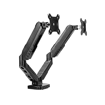 NYTFHMS Monitor Stand 2-in-1 Adjustable Dual Arm Desk Mounts Monitor and Laptop Stand Single Arm Holder for 15"-27" Screen, Holds Up to 14.3 Lbs, Black Tv Stands,Style_Name