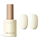 MEGIOR Ivory Gel Nail Polish 15ML Milky White Gel Polish Soak Off UV Light Cure Nail Art Manicure Salon Kit for Women Girls Home DIY All Season