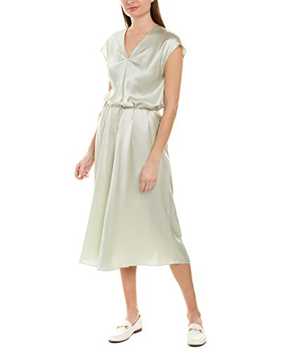 vince draped silk panel midi dress