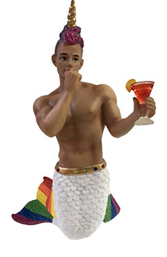 December Diamonds Merman Ornament Rainbow 55-55110 7 Inches