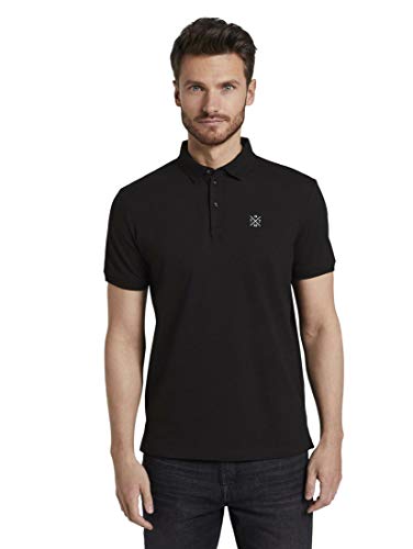 Preisvergleich Produktbild TOM TAILOR Herren Detail Polo T-Shirt, 29999-Black, M