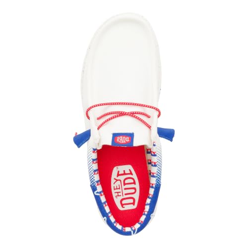 Image of HEYDUDE Wally Patriotic, Mens Shoes, Slip-on Loafers, Comfortable & Light-Weight
