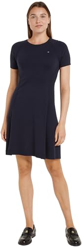 Tommy Hilfiger Damen Kleid Midi Dress Kurzarm, Blau (Desert Sky), 3XL