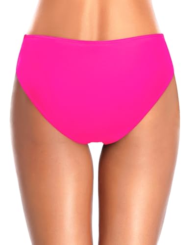 Image of Tempt Me Women Bikini Bottoms Mid Waist Bathing Suit Swimsuit Ruched Swim Bottom