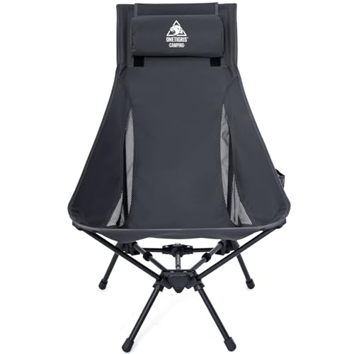 Image of ONETIGRIS Tigerblade High Back Camping Chair with Pillow Design, Comfortable Widened Seat Folding Chair