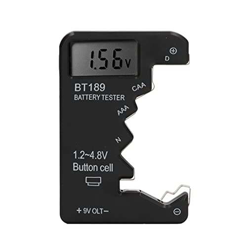 Check AA, Digital Battery Capacity Tester, AAA, 6F22, 9V, and 1 5V Batteries with Ease(Black)