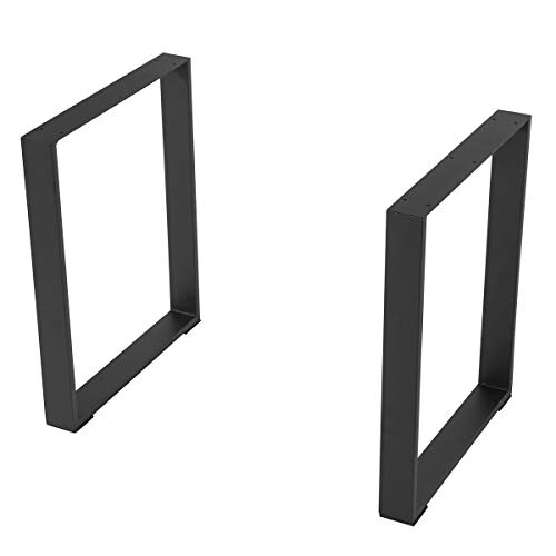 Tengchang Metal Table Legs, Dining Desk Furniture Legs Set of 2, 28"H x 24"W Black