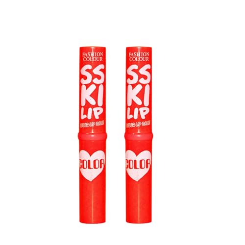 Image of FASHION COLOUR KISS Lip Colour Lip Balm | Lip care Essential | Glossy Tint | Soft and Nourished Lips All day | No Lip Discolouration | Vegan & Cruelty-free | Pack of 2 | Shade 05