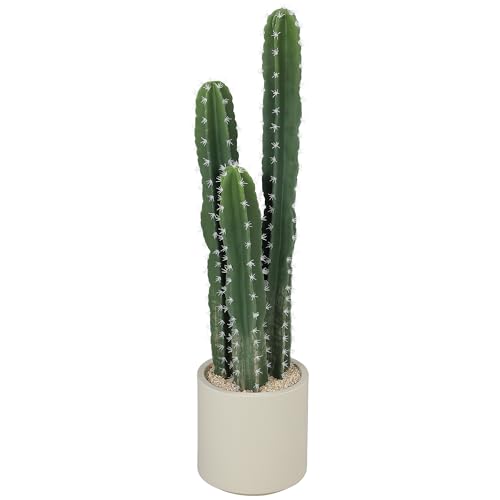HOMCOM Plante artificielle Cactus Plantes grandes 95 cm Plantes artificielles en pot, cactus colonne comme de vrais Décoration pour la maison, le bureau,...