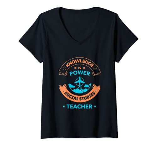 Mujer Estudios Sociales Profesores Camisas Aprender Estudios Sociales Profesor Camiseta Cuello V