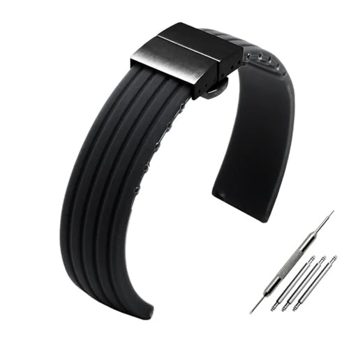 SiChouwz 16 17 18 19 20 21 22 23 24mm �t���b�g�C���^�[�t�F�[�X�V���R���E�H�b�`�X�g���b�v�t�����o�[�E�H�b�`�o���h(Black black A,21mm)