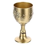 PartyKindom Copa de Vino Metálica de Vintage con Europeo Diseño Retro de Bronce para Fiestas y Decoración Copa Alta Elegante y Práctica