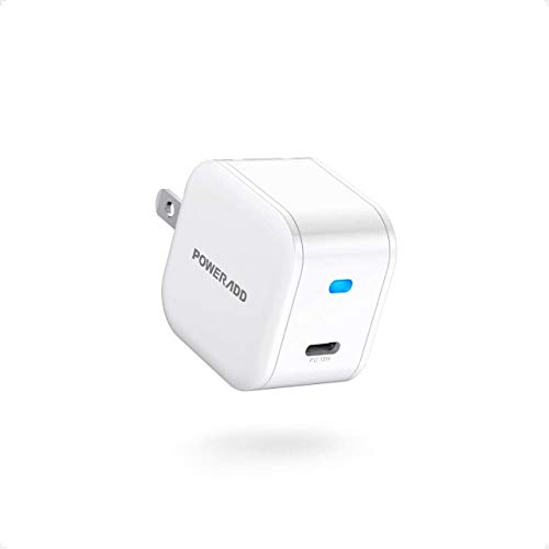 USB C Phone Charger, POWERADD Power Delivery 18W Fast Wall Charger Power Adapter with Foldable Plug PD Compact Wall Charger Compatible with iPhone 11 Pro XR SE iPad Pro AirPods, Pixel, Galaxy and More