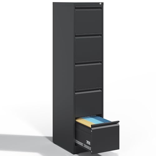 Heavy Duty Metal File Cabinet with Lock 5 Drawers
