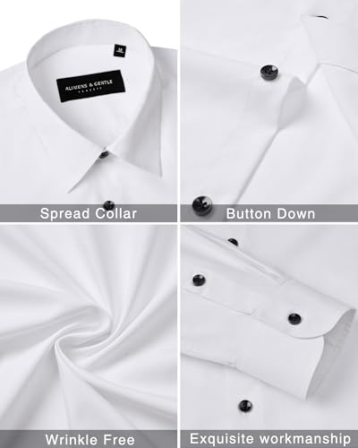 Alimens & Gentle Mens Dress Shirts Long Sleeve Wrinkle-Free Formal Shirts Wedding Dating Business Casual Button Down Shirt4