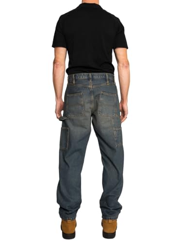 Image of FULL BLUE Carpenter Denim Jeans, Relaxed Fit, Utility Pocket & Hammer Loop