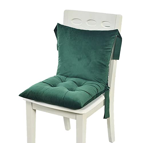 Yadlan Stuhlkissen mit Schleife, Sitzkissen BüRo Ergonomisch, Sitzauflagen Stuhl mit Lehne, 40x40 Dicke Perlenbaumwolle SitzerhöHung Sitz Auflage mit RüCkenstüTze Abnehmbar DunkelgrüN