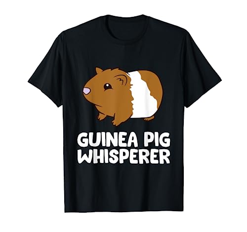Coelhinho da Índia Whisperer divertido cobaia t-shirt, Preto, S