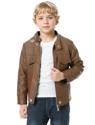Happy Cherry Toddler Leather Jacket for Boys Girls Motorcycle Jacket Warm Winter Coat3