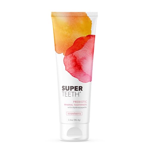 SuperTeeth Hydroxyapatite Toothpaste Fluoride-Free Fresh Breath Adults & Kids Strawberry Flavored