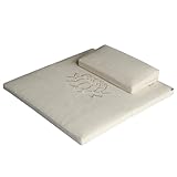 Juego de cojines de meditación cuadrados para yoga y meditación, cojín de suelo para el hogar, sala de estar, tapete para suelo perezoso, color blanco, 80 cm