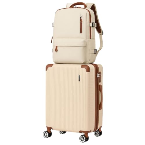 Mala de Bordo 10kg + Mochila Bagagem de Mão Expansivel Aprovada ANAC com 4 Rodas duplas 360° Cadeado AntiFurto TSA Mala de Viagem Alça Lateral com Divisória, Leve Resistente