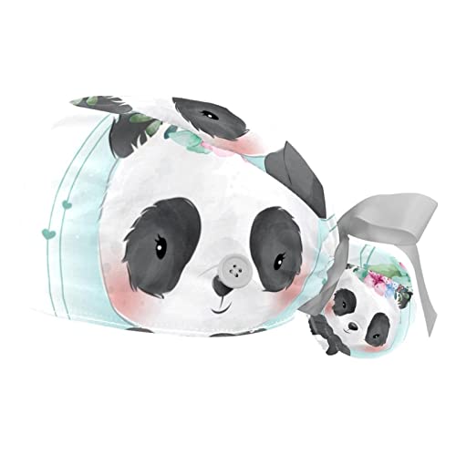 Chapeaux bouffants casquettes de travail ajustables femmes hommes bandeau panda