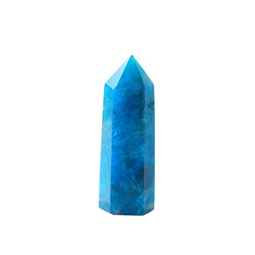 Runyangshi Blue Apatite Natural Crystal Healing Wands, 2"-2.4"(5-6cm) Single Point Healing Crystal Wand 6 Faceted Reiki Chakra Stones Crystal Healing Prism for Reikiï¼ŒMeditation Therapy Home Decor