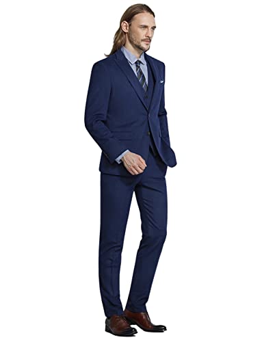 Costume Tuxedos Trois pièces Premium à Revers en Pointe et finitions Sartoriales